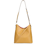 Carmine Borsa a spalla da donna Vera pelle 05442-LU36 SENAPE Gave Lux