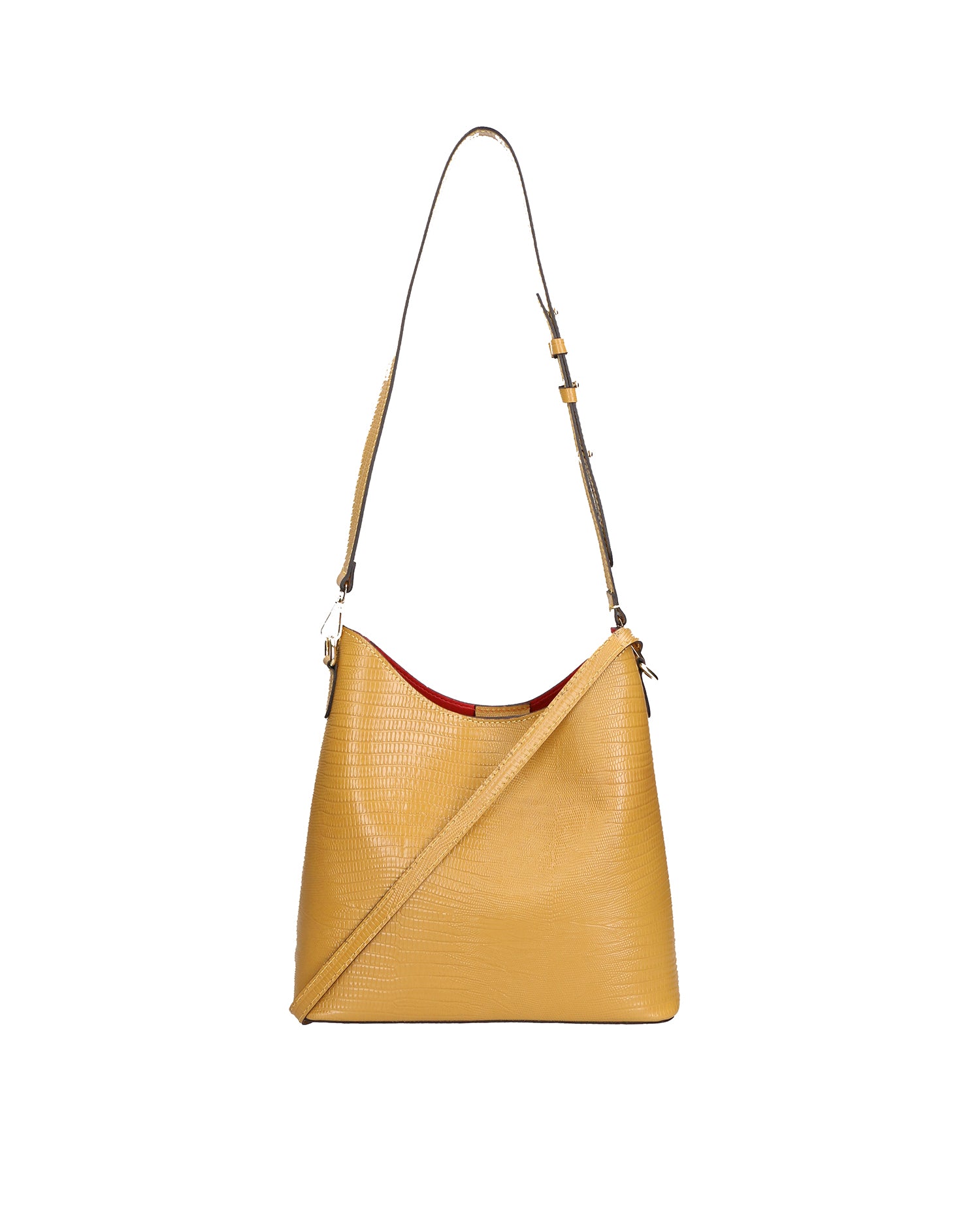 Carmine Borsa a spalla da donna Vera pelle 05442-LU36 SENAPE Gave Lux