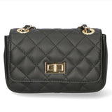 Carolina Borsa a spalla da donna Vera pelle 1073-NERO BLACK Gave Lux