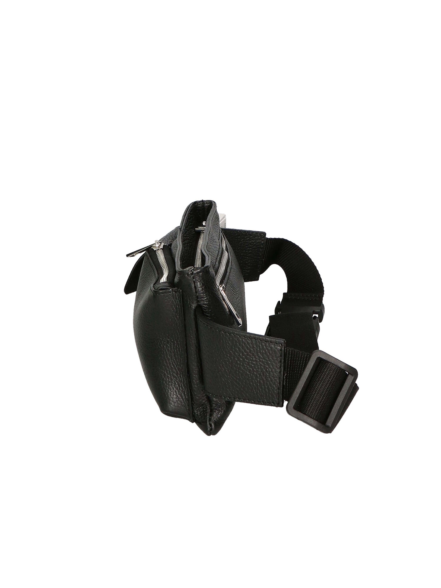 Aisha 04733-D28 NERO BLACK Marsupio da donna in vera pelle + canvas Gave Lux