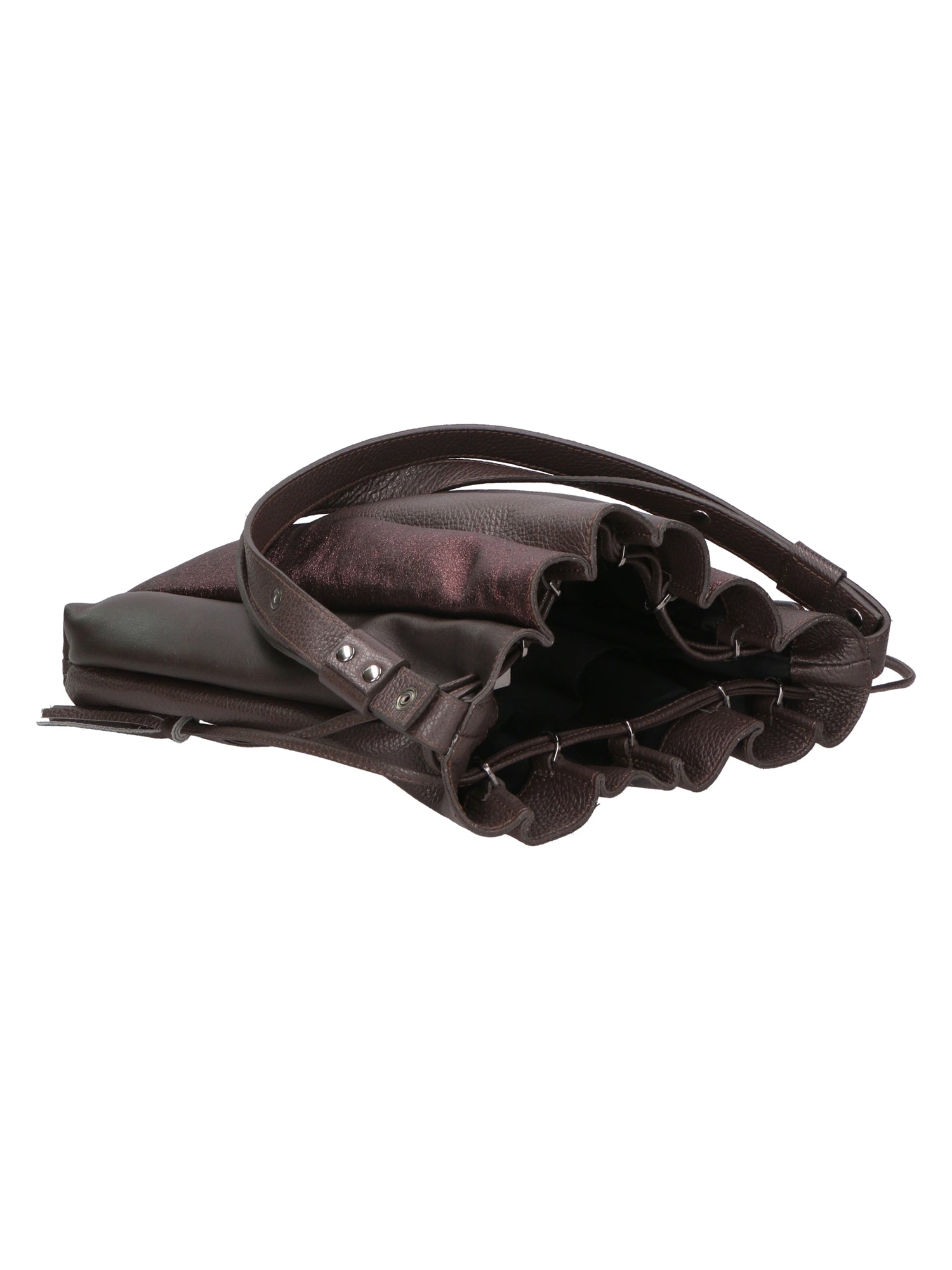 Nunzia Borsa a spalla da donna Vera pelle 576042-T.MORO DARK BROWN Gave Lux