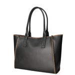 Borsa a spalla da donna 100% pelle riciclata 07225-Nero Viola Castellani