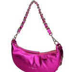 Borsa a spalla da donna Vera pelle dollaro metallizzata JR-W-1047-FUXIA LAMINA John Richmond