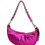 Borsa a spalla da donna Vera pelle dollaro metallizzata JR-W-1047-FUXIA LAMINA John Richmond