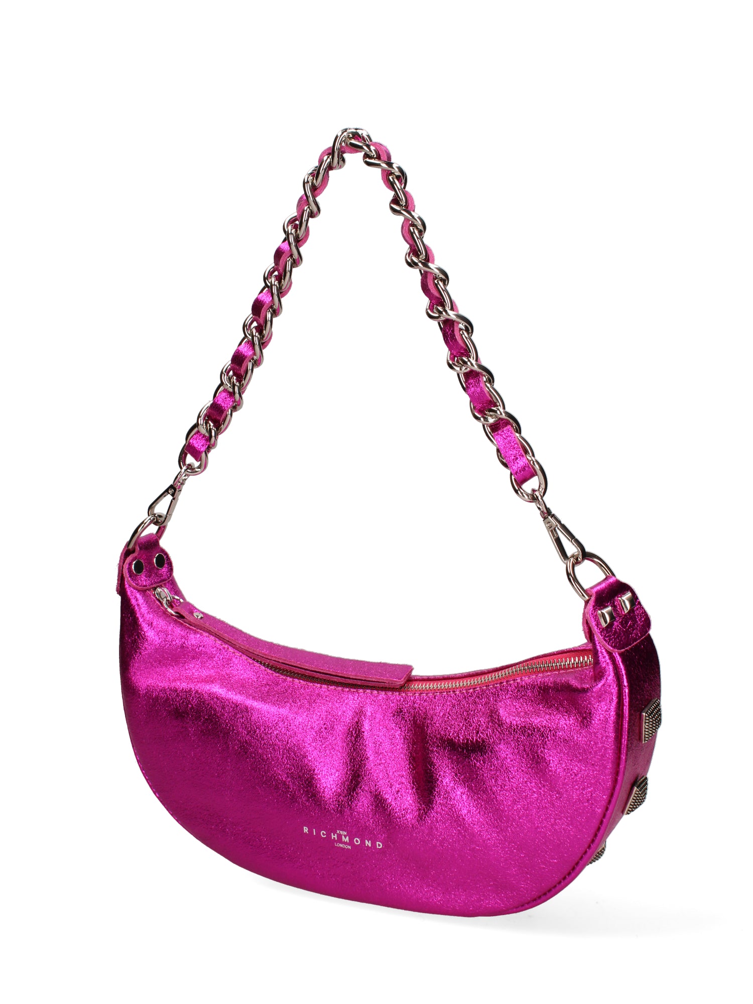 Borsa a spalla da donna Vera pelle dollaro metallizzata JR-W-1047-FUXIA LAMINA John Richmond