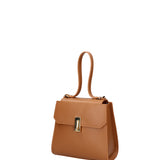 Borsa a mano da donna 100% pelle 07204-L125 CAMEL Viola Castellani