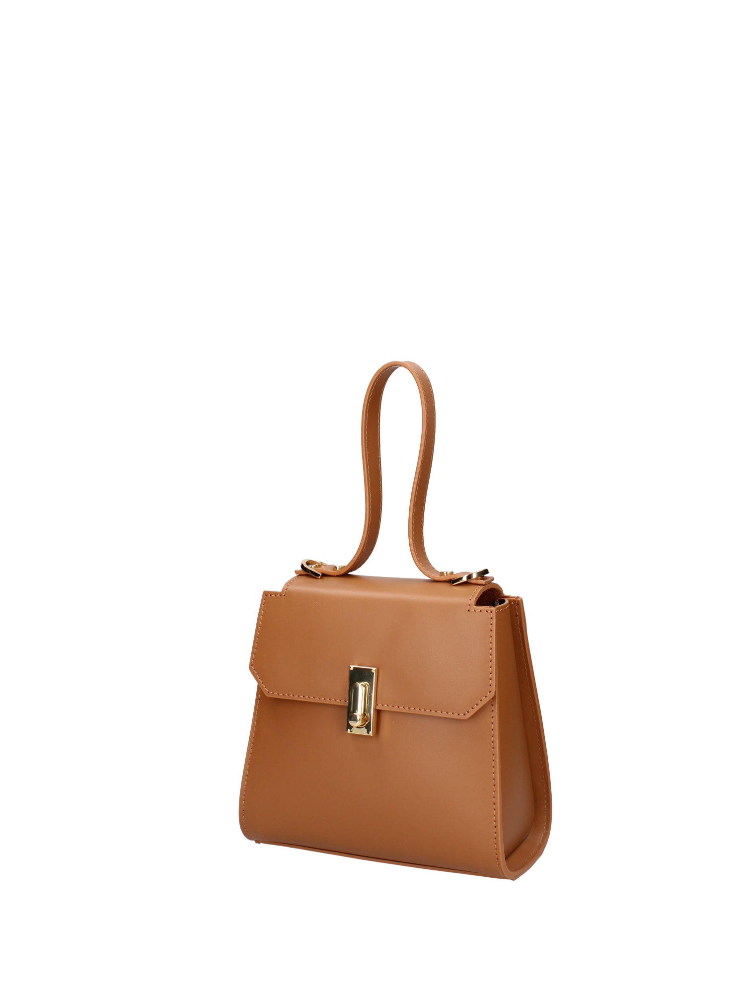 Borsa a mano da donna 100% pelle 07204-L125 CAMEL Viola Castellani