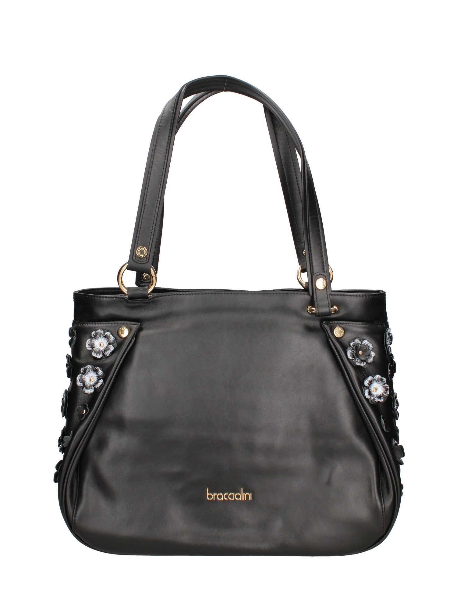 Amaranta Ultra Borsa a spalla da donna 100% pelle B17241-NERO Braccialini