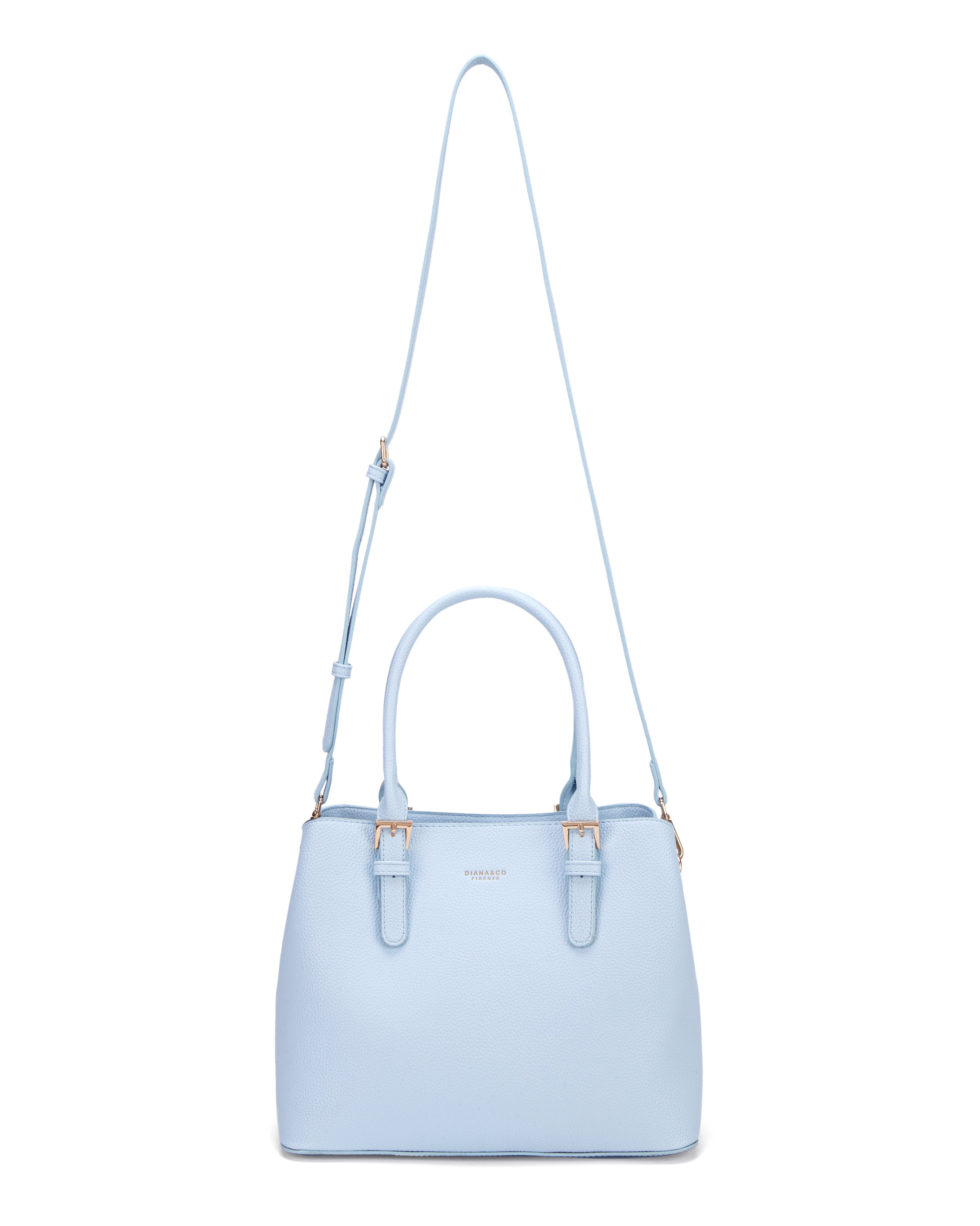 Borsa a mano da donna 100% pelle vegana PU 716-2PT-BABYBLUE Diana&co