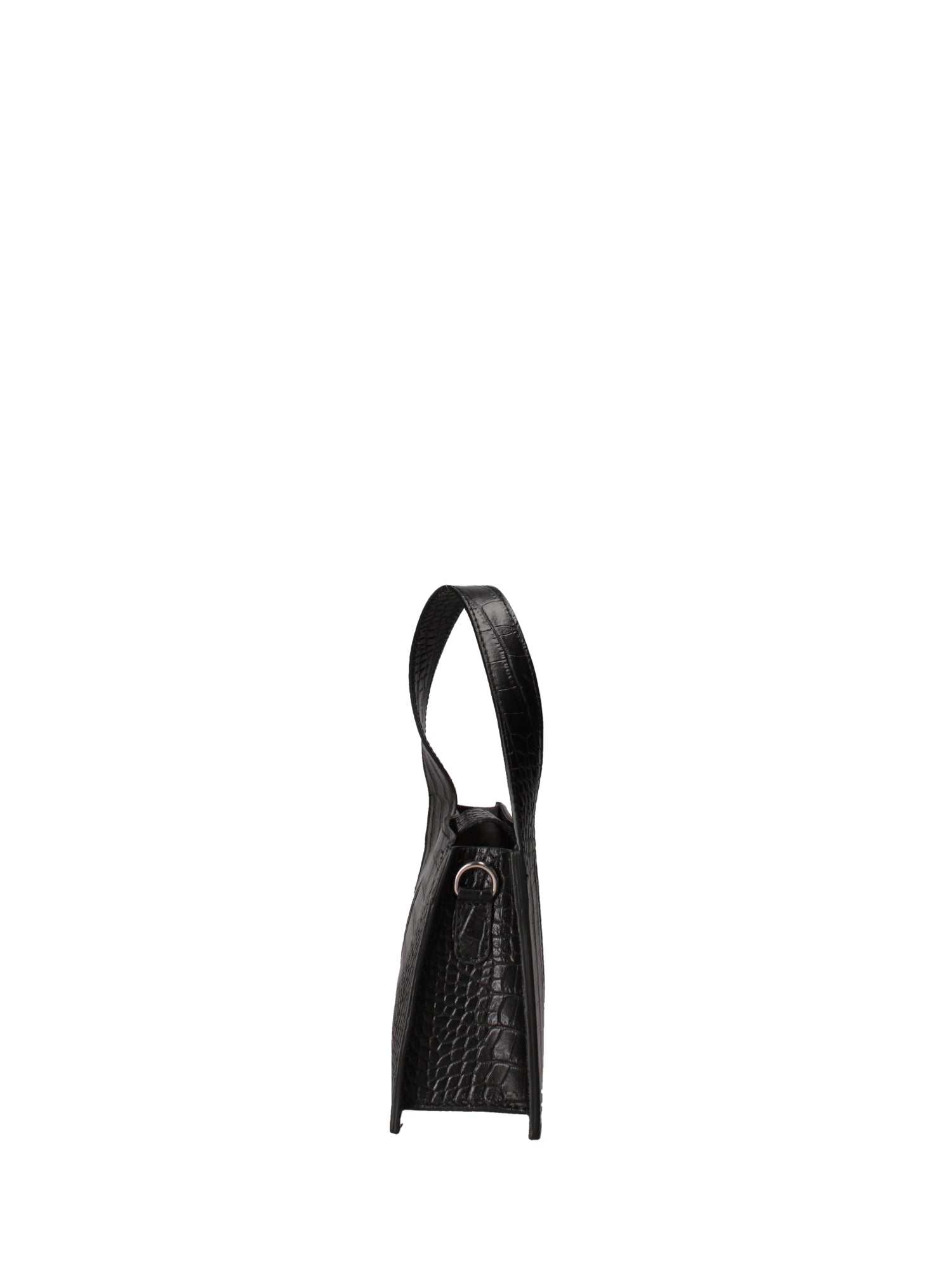 Borsa a mano da donna Vera pelle effetto cocco 07220-C28 NERO Roberta Rossi