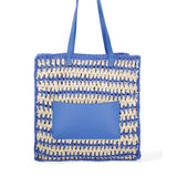 Borsa a spalla da donna Paglia intrecciata 07383-BLUE G88A Viola Castellani