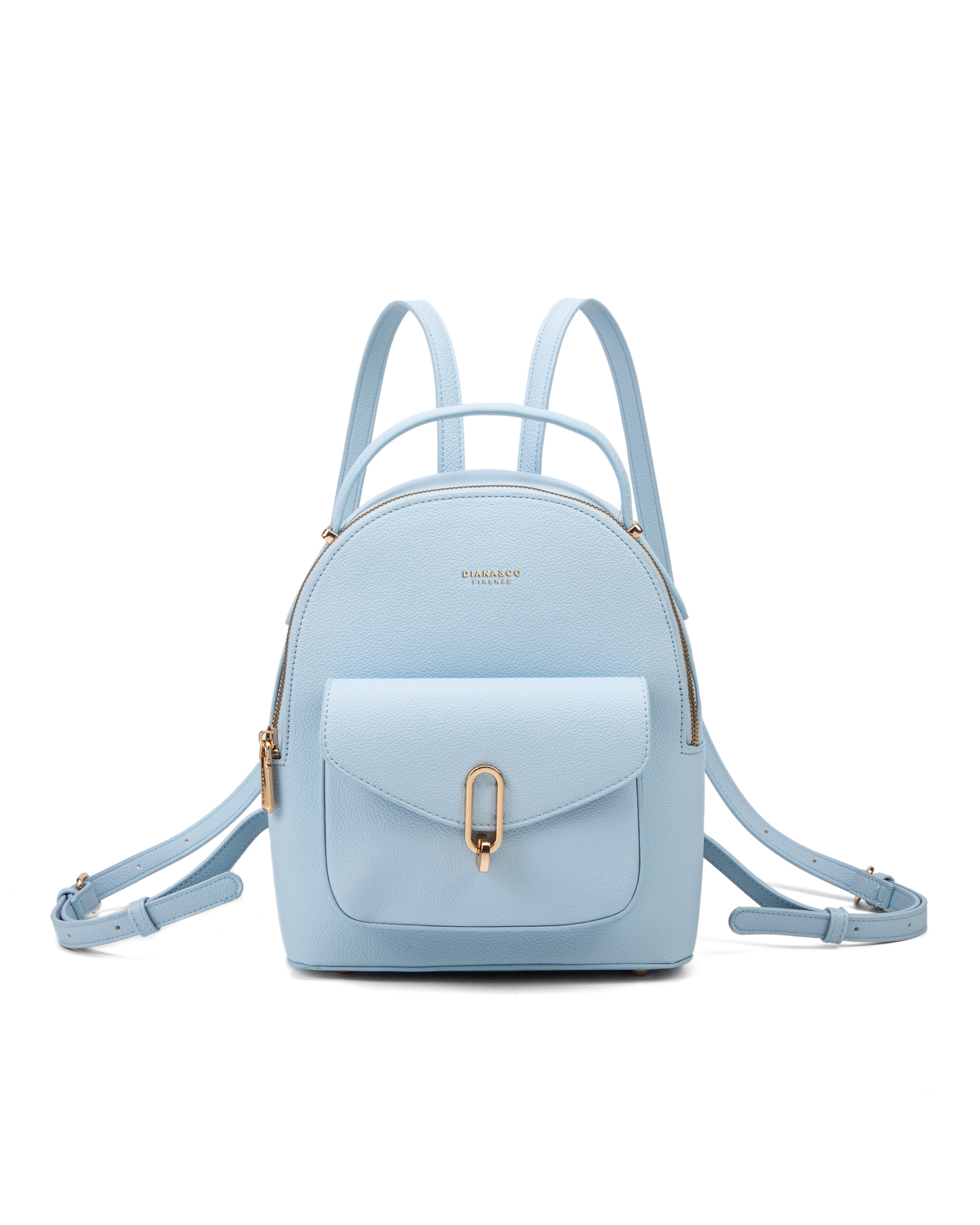 Zaino da donna in pelle vegana Casual 712-3PT-LIGHTBLUE Diana&co