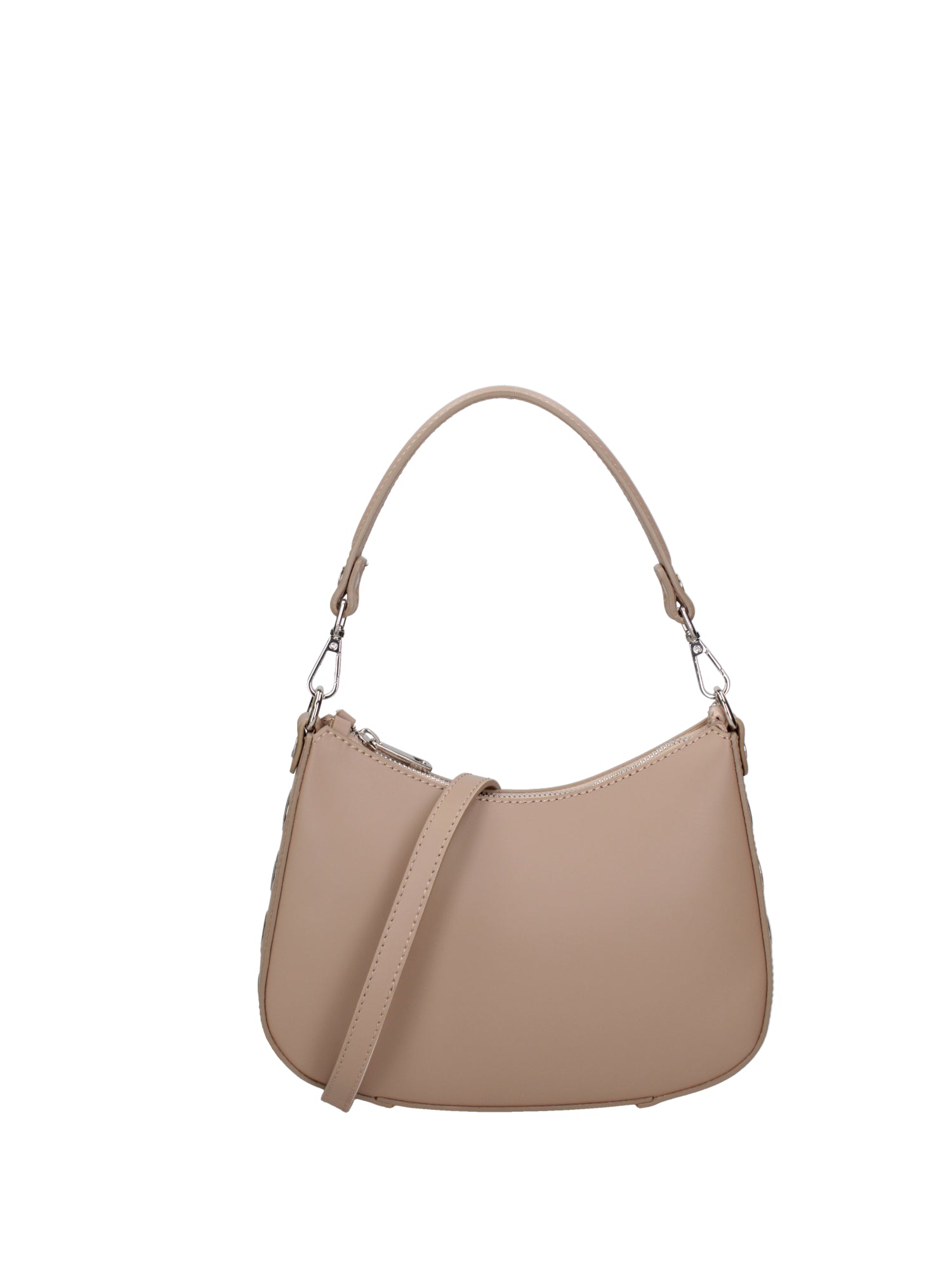 Borsa a spalla da donna 100% pelle ruga 07241-L110 TAUPE Roberta Rossi