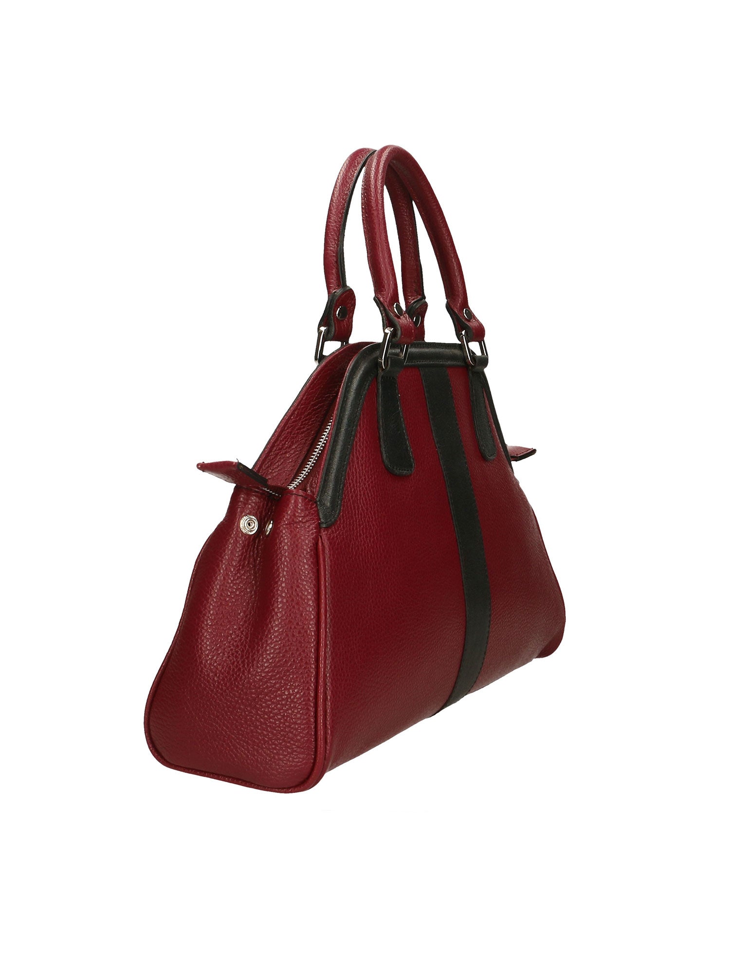 Emeraude Borsa a mano da donna Vera Pelle 6710-BORDO+NERO Gave Lux
