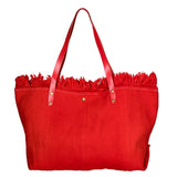 Agnese Borsa Shopper da donna Cotone e pelle 04649-D08 ROSSO RED Gave Lux