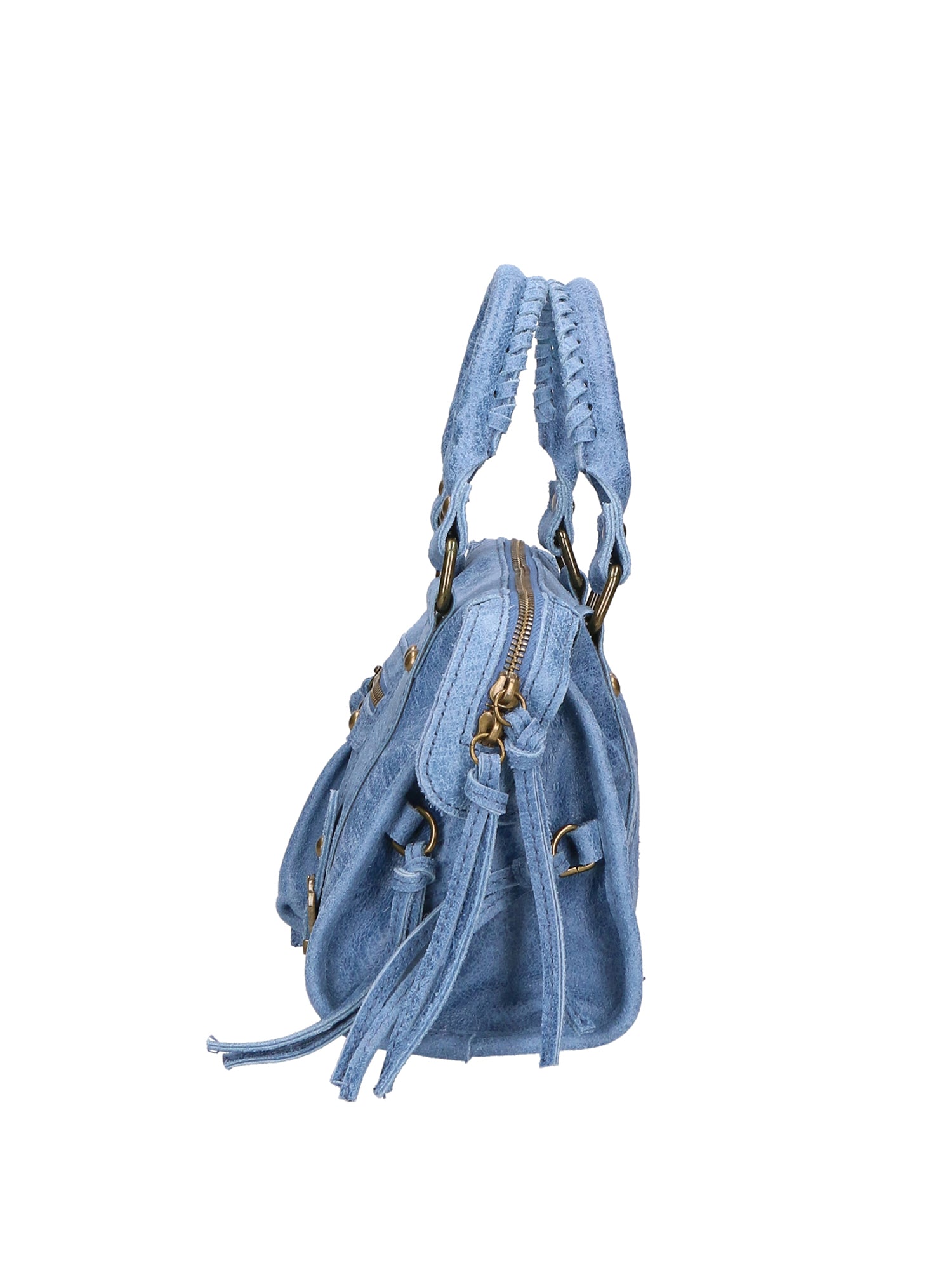 Erisia Borsa a spalla da donna Vera pelle 06091-BLU JEANS Gave Lux