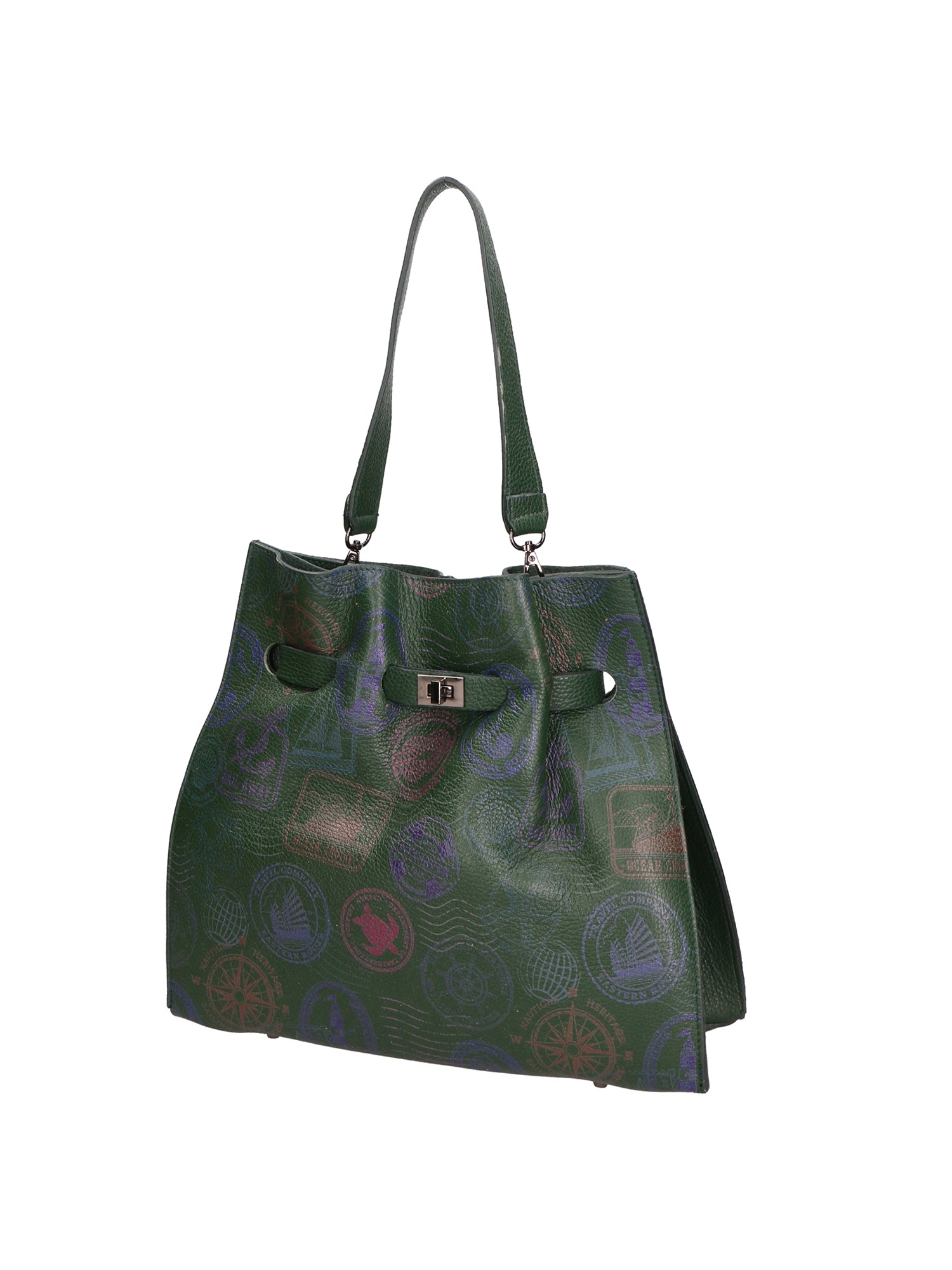 Voyageuse Borsa a mano da donna Vera pelle 564137-VERDE Gave Lux