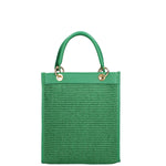 Borsa a mano da donna Misto pelle e tessuto 07149-D47 VERDE Roberta Rossi