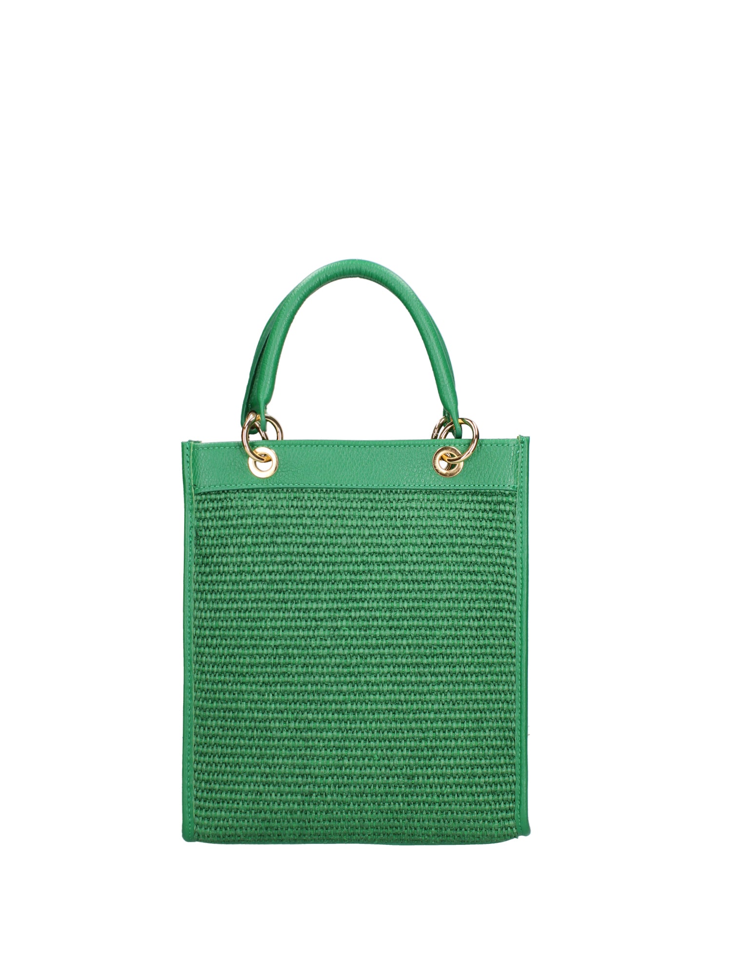 Borsa a mano da donna Misto pelle e tessuto 07149-D47 VERDE Roberta Rossi
