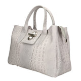 Ascoli Borsa a mano da donna Pelle stampata cocco 7718-GRIGIO Gave Lux