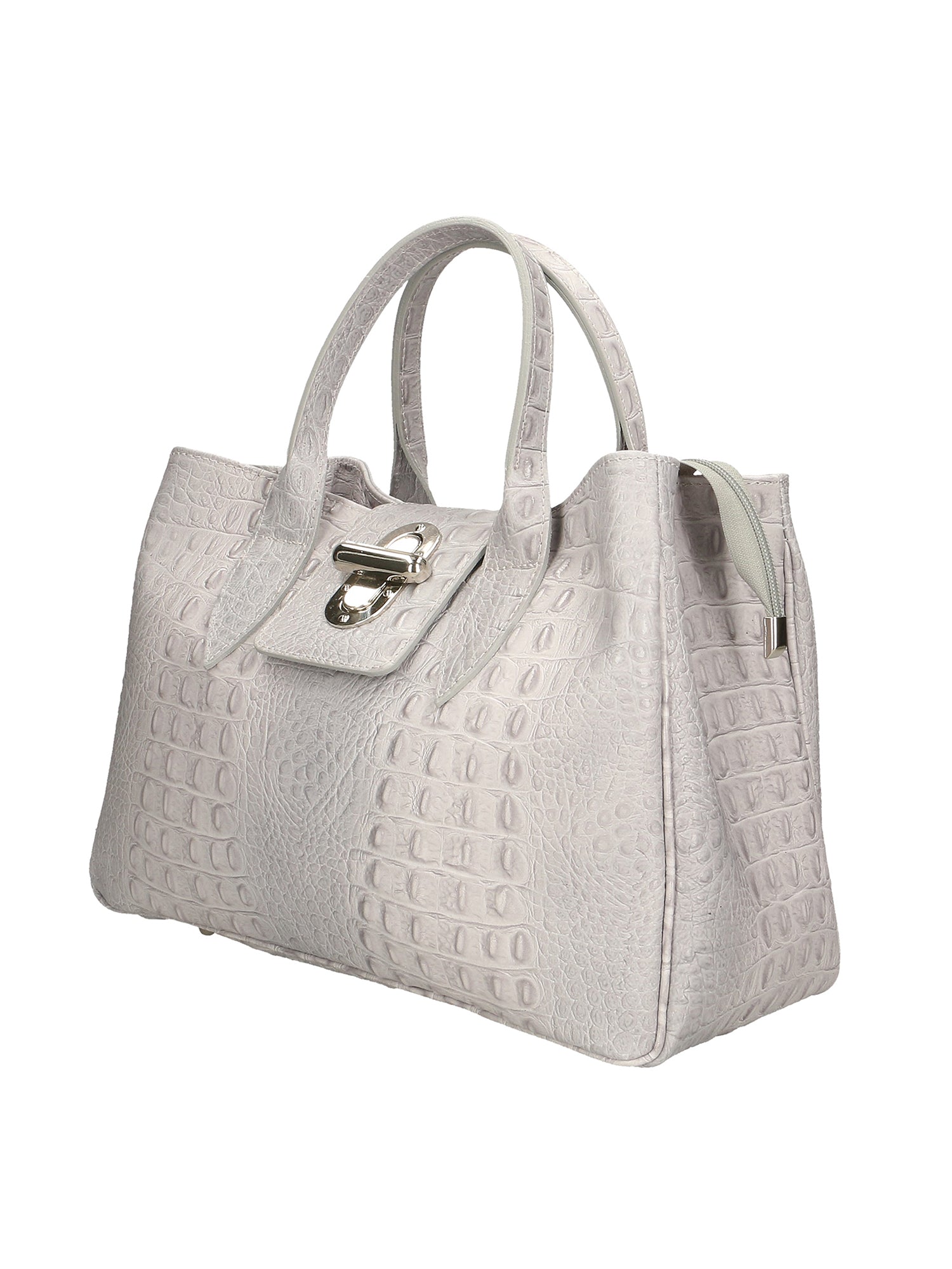Ascoli Borsa a mano da donna Pelle stampata cocco 7718-GRIGIO Gave Lux