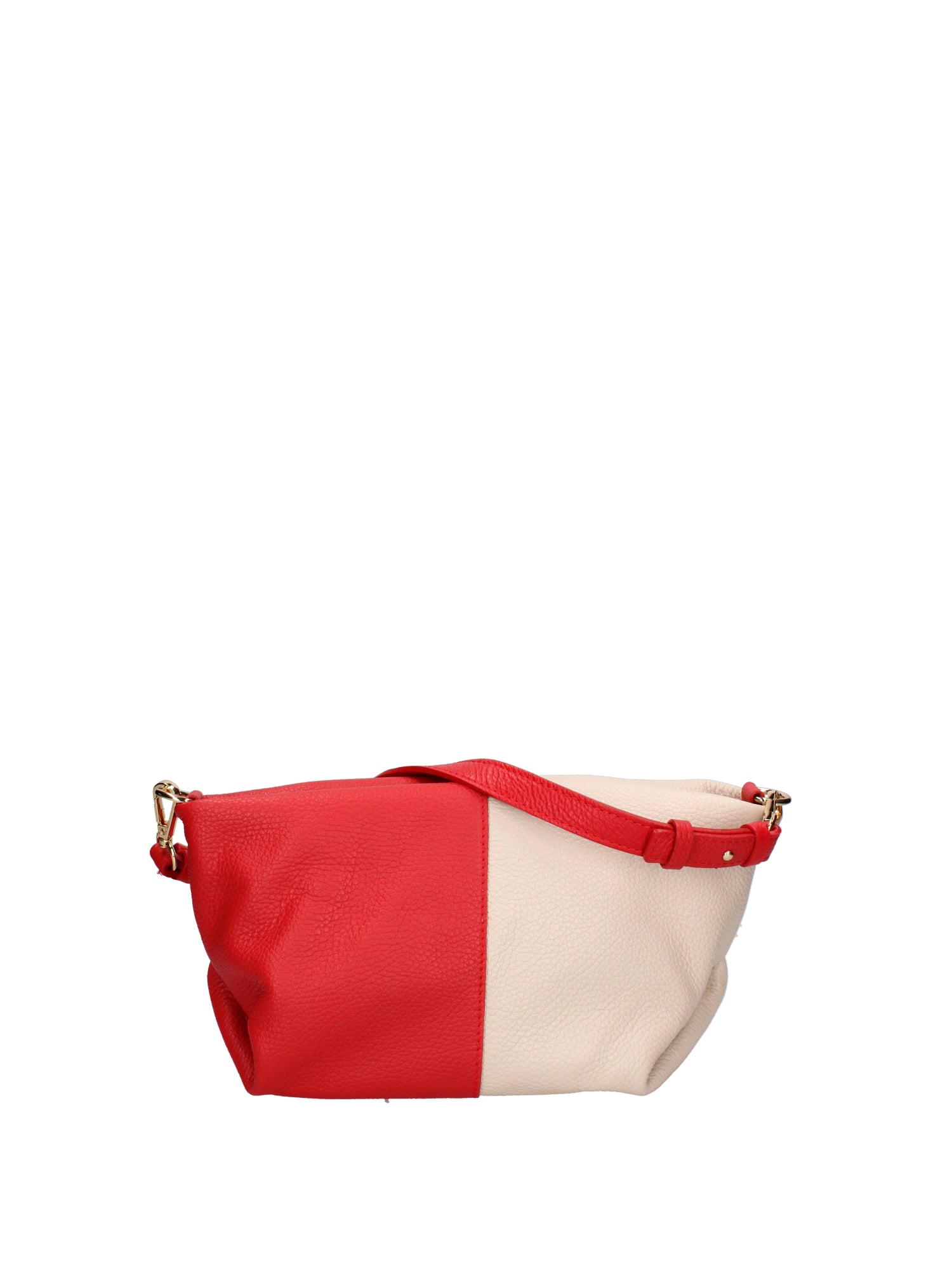 Borsa a spalla da donna Vera pelle 07165-D58 ROSSO+D37 LATTE Roberta Rossi