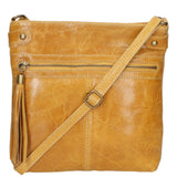 Carmen Borsa a tracolla da donna Vera pelle 10034-GIALLO Gave Lux