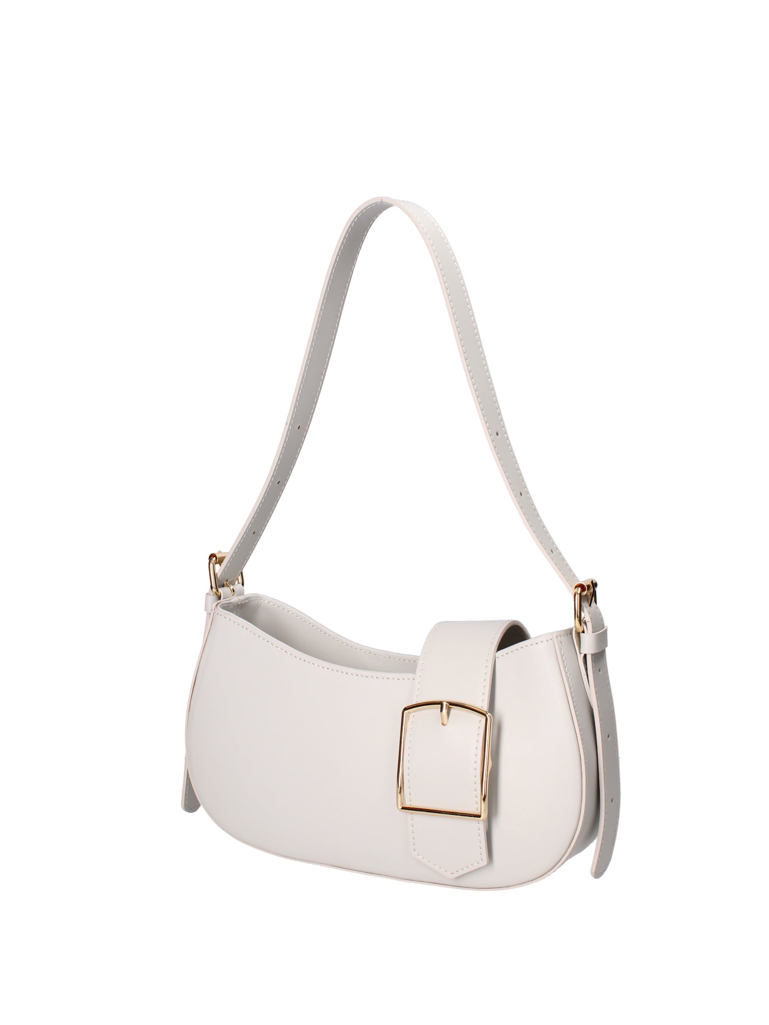 Borsa a spalla da donna 100% vera pelle 07213-L119 GRIGIO CHIARO Roberta Rossi