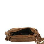 Iolanthe Borsa a tracolla da donna Vera pelle 1421-FANGO Gave Lux