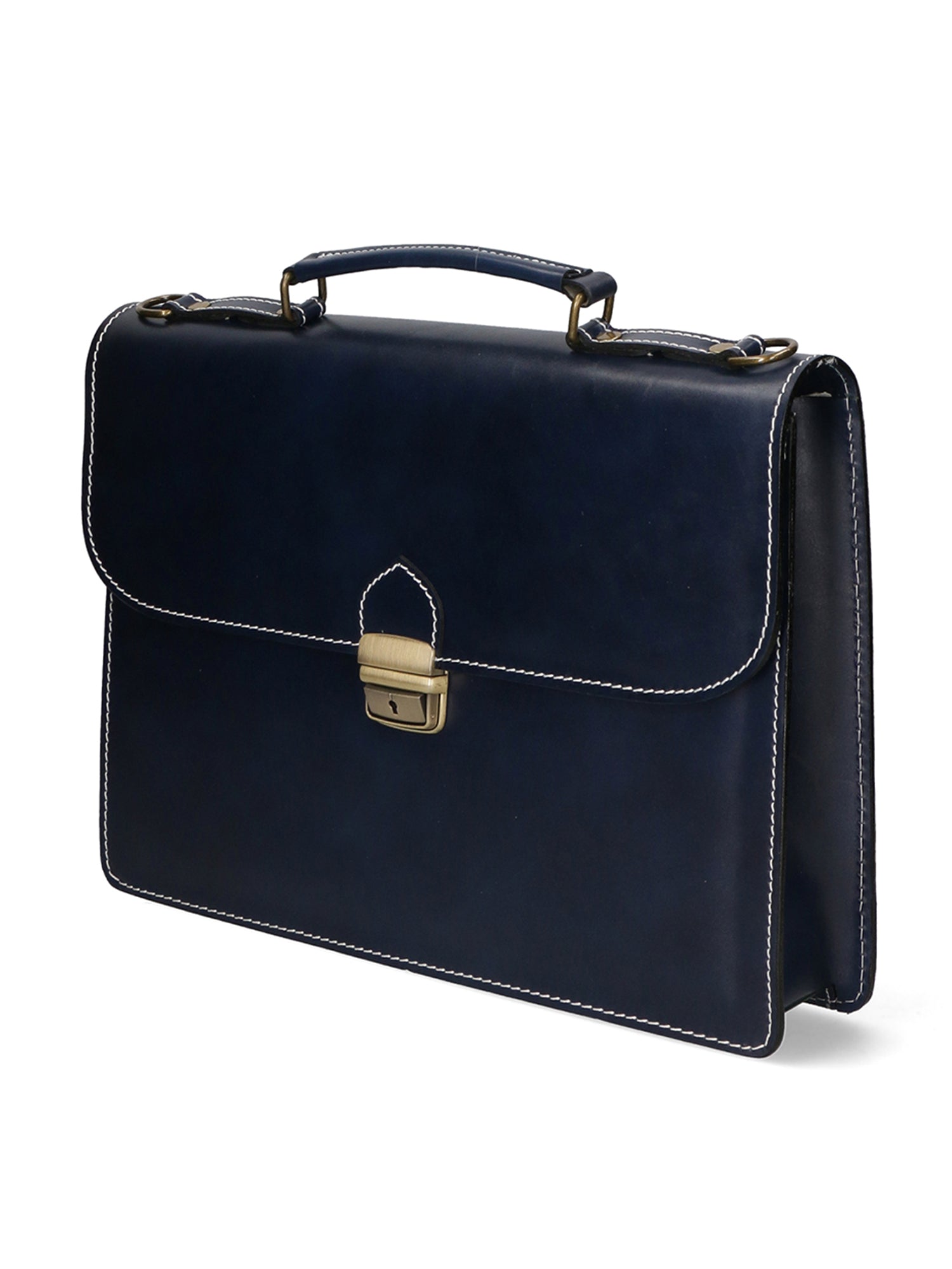 Dafne Borsa da lavoro unisex Vera pelle 7004-BLU Gave Lux