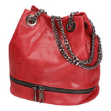 Cora Borsa a spalla da donna Vera pelle 1131-ROSSO SCURO Gave Lux