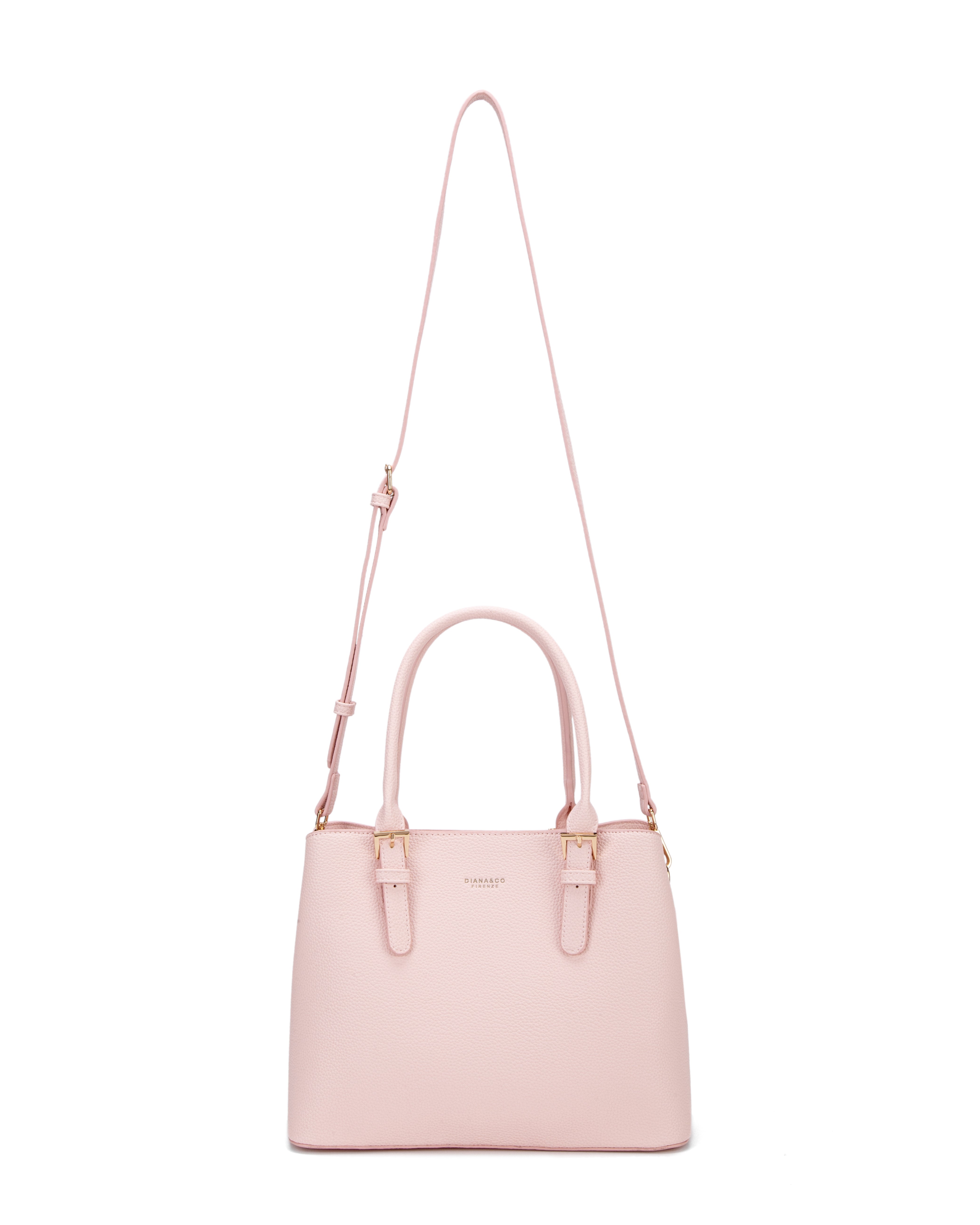 Borsa a mano da donna 100% pelle vegana PU 716-2PT-ROSE Diana&co