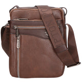 Borsa a tracolla uomo in pelle PU Casual PCL3004-BROWN Northampton Polo Club