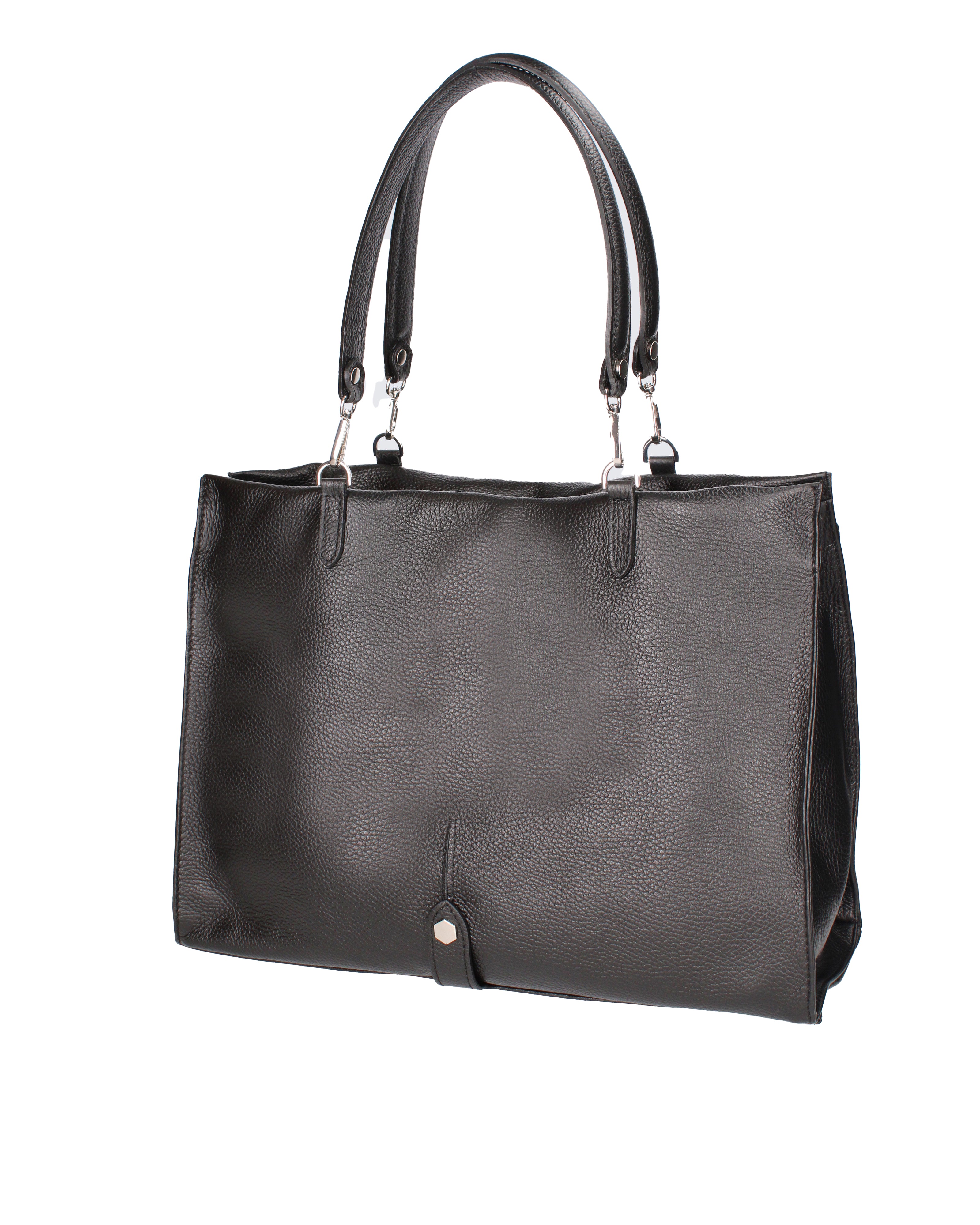 Borsa a mano da donna 100% vera pelle 07138-D28 NERO Roberta Rossi