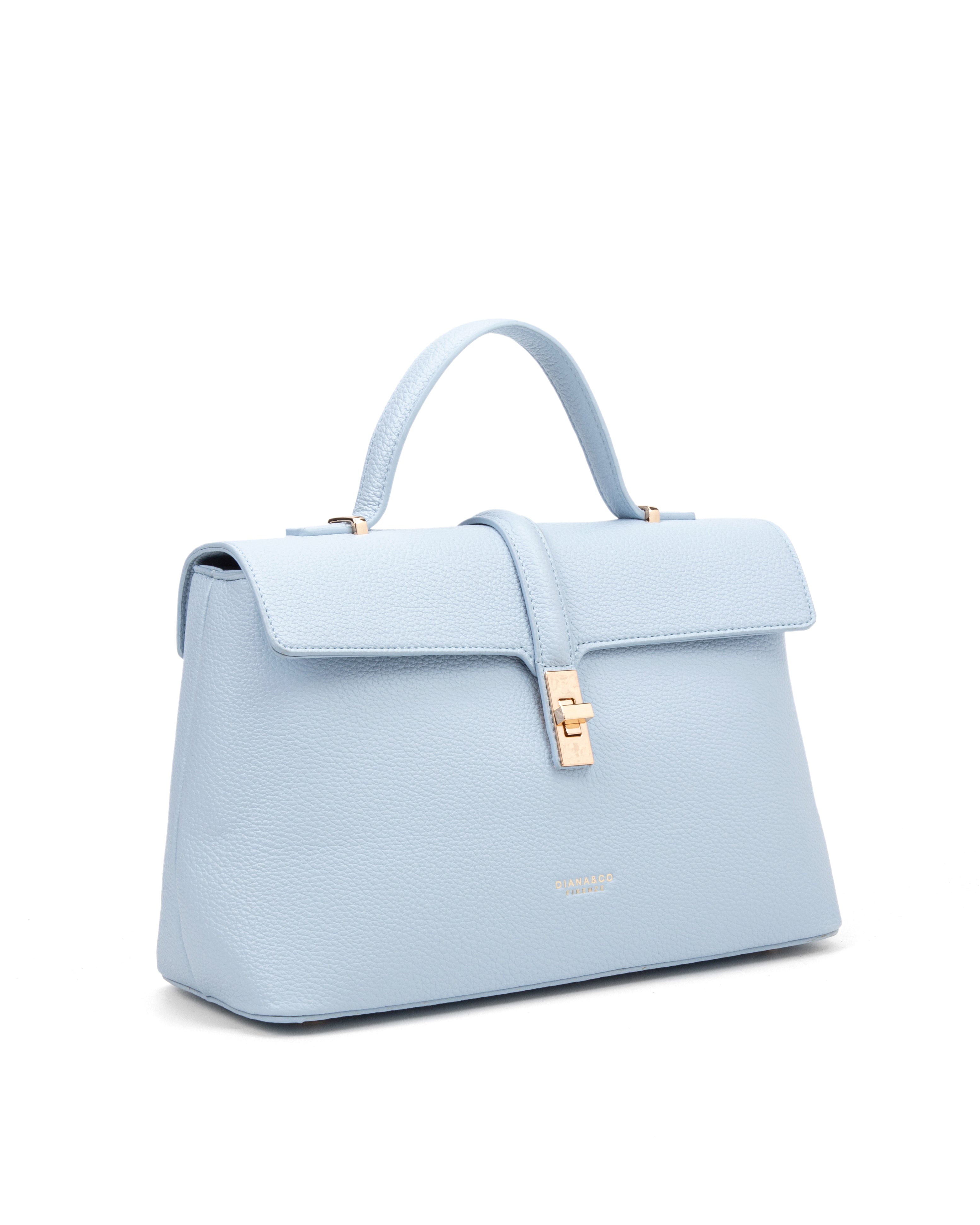 Borsa a mano da donna 100% pelle vegana PU 755-2PT-LIGHTBLUE Diana&co