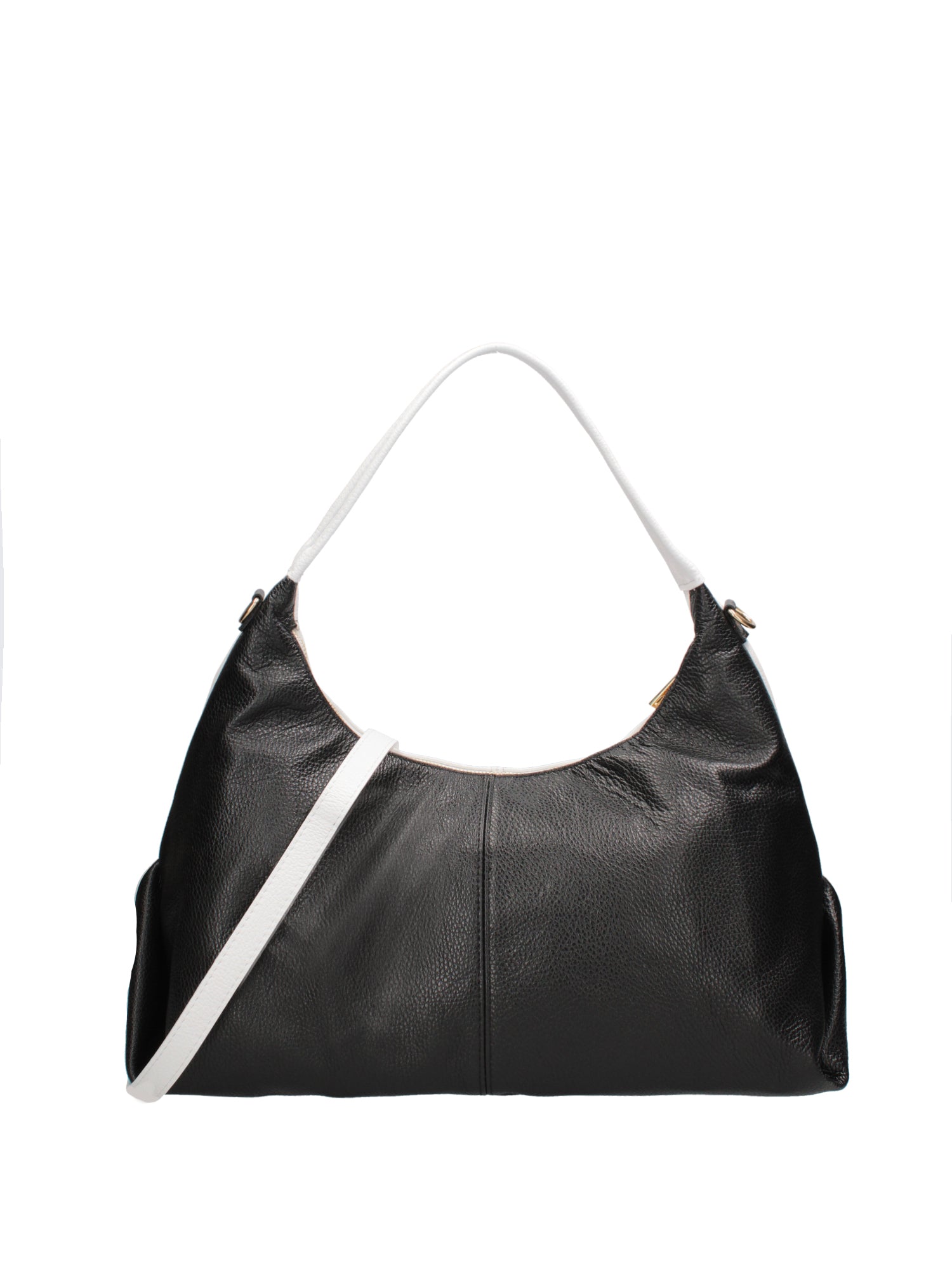 Borsa a spalla da donna Vera pelle 07233-BIANCO+D28 NERO Roberta Rossi
