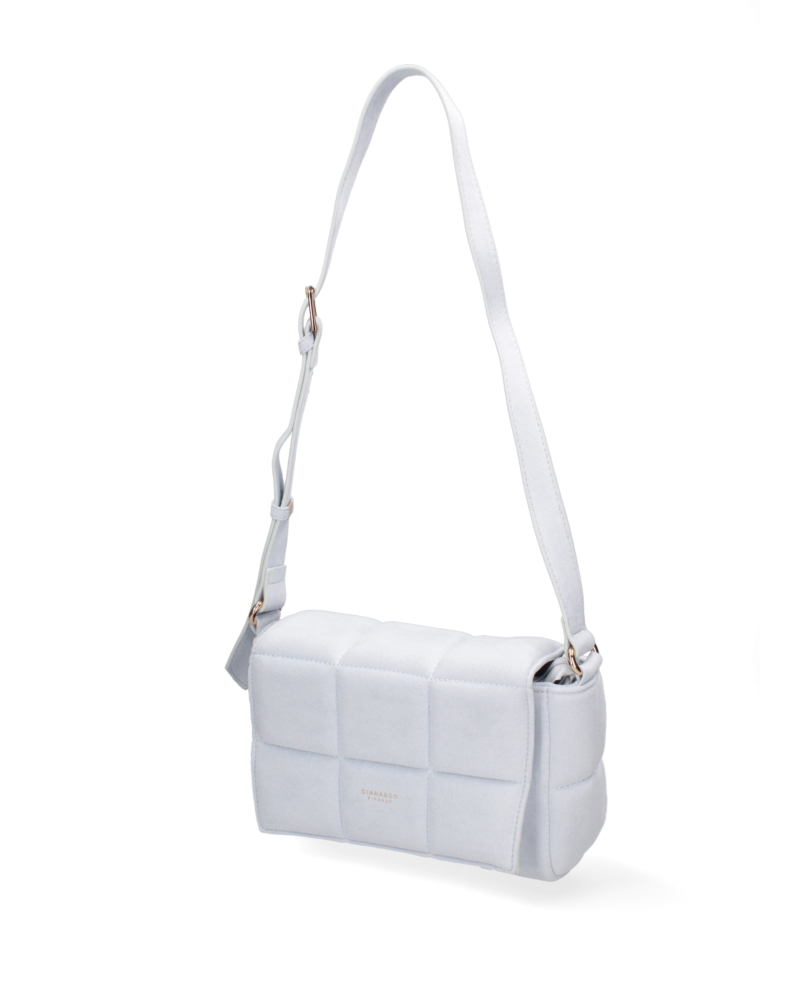Borsa a spalla da donna Ecopelle DC3323-1-LIGHTBLUE Diana&co