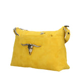 Embera Elite Borsa a tracolla donna Vera pelle scamosciata 8650-GIALLO Gave Lux