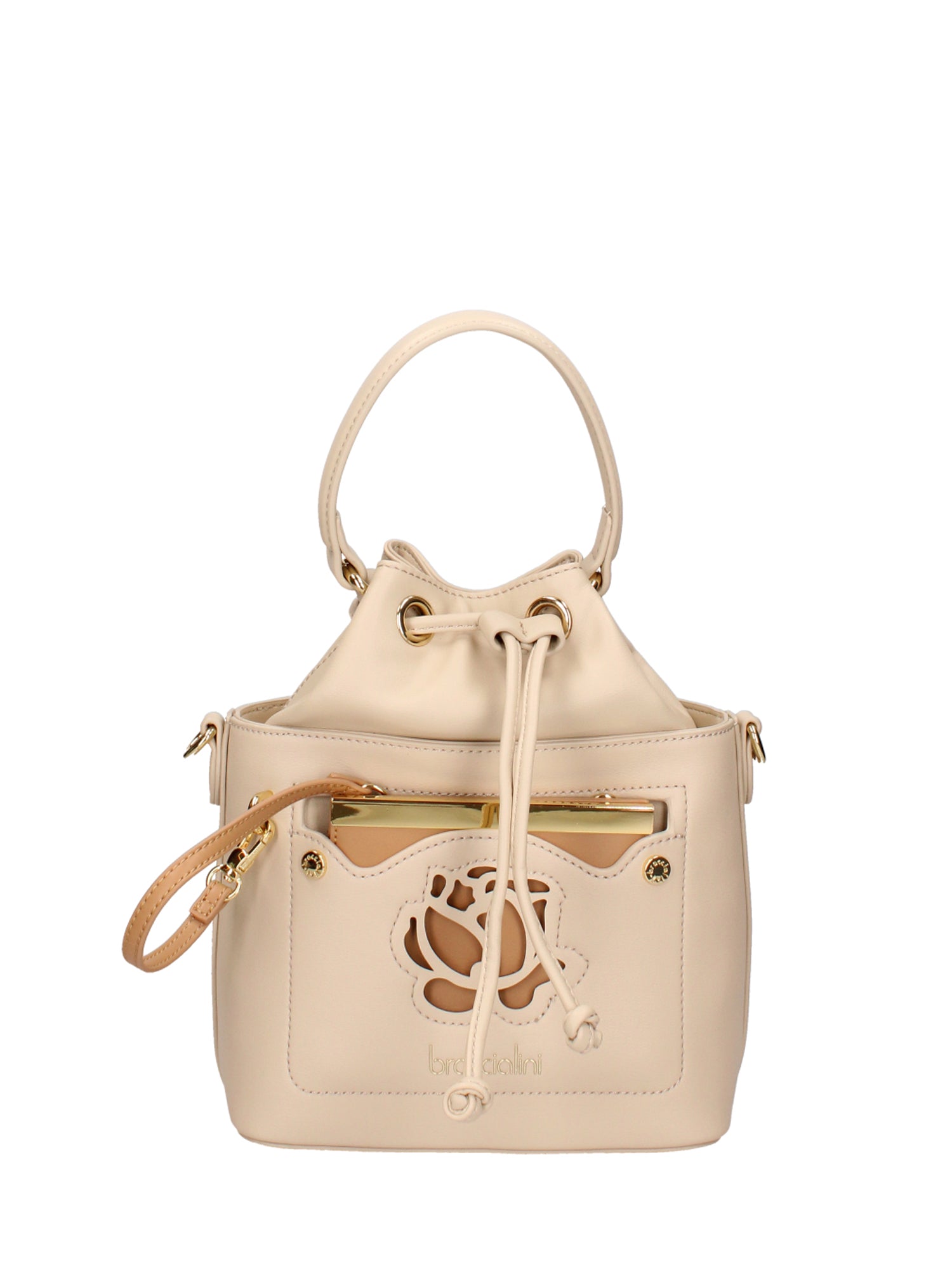 Miriel Borsa a mano da donna 100% poliuretano B16492-BEIGE Braccialini