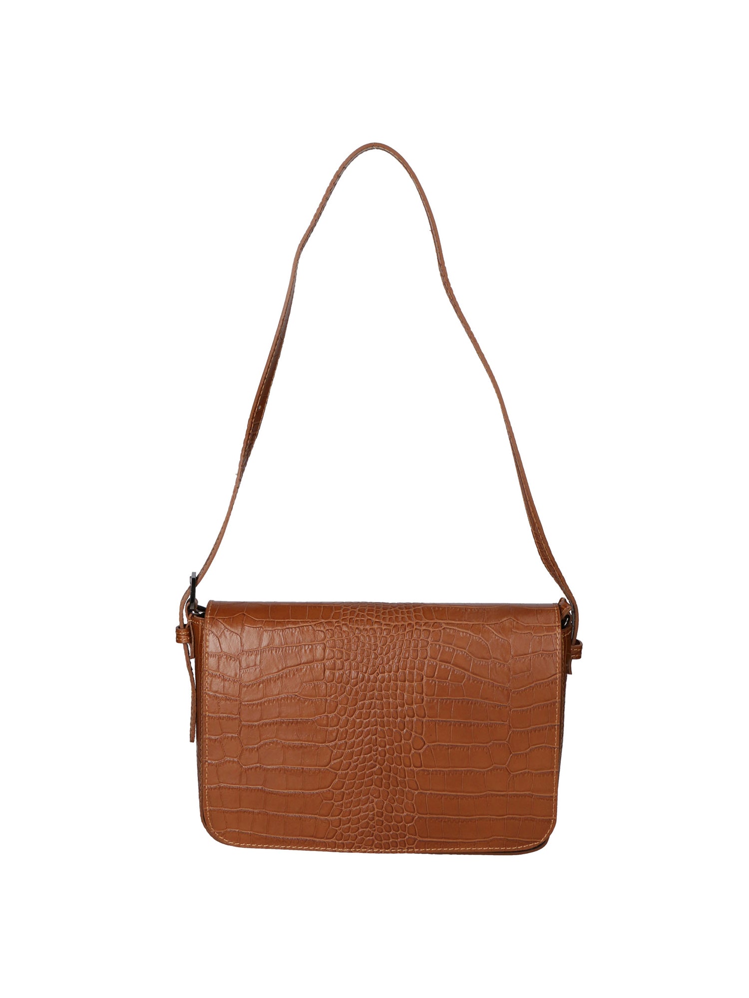 Azzurra Borsa a spalla da donna Vera pelle croco 05699-C17 CUOIO COGNAC Gave Lux