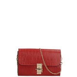 Borsa a tracolla da donna Vera pelle 00734-LU35 PAPAYA Viola Castellani