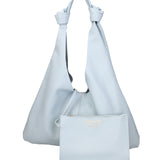 Borsa a spalla da donna 100% vera pelle 07156-D92 CELESTE Viola Castellani