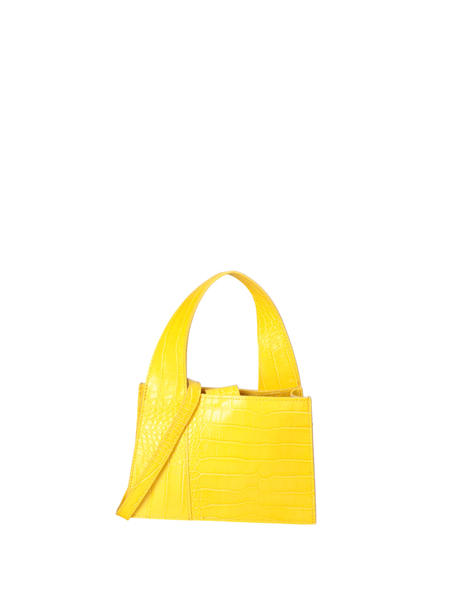 Borsa a mano da donna Vera pelle effetto cocco 07220-C04 GIALLO Roberta Rossi