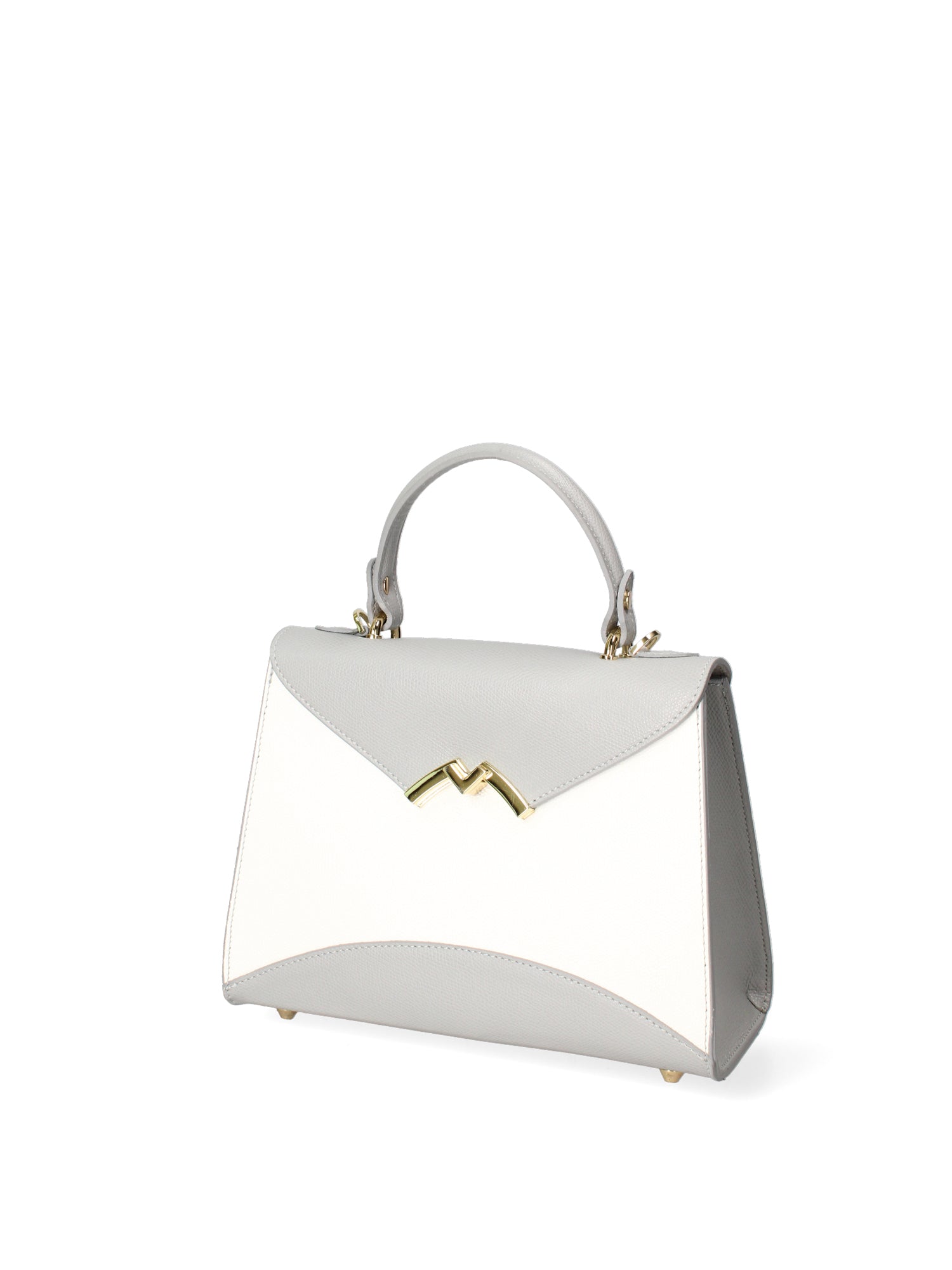Auriga Chic Borsa a mano da donna Vera pelle 8924-BIANCO+GRIGIO Gave Lux