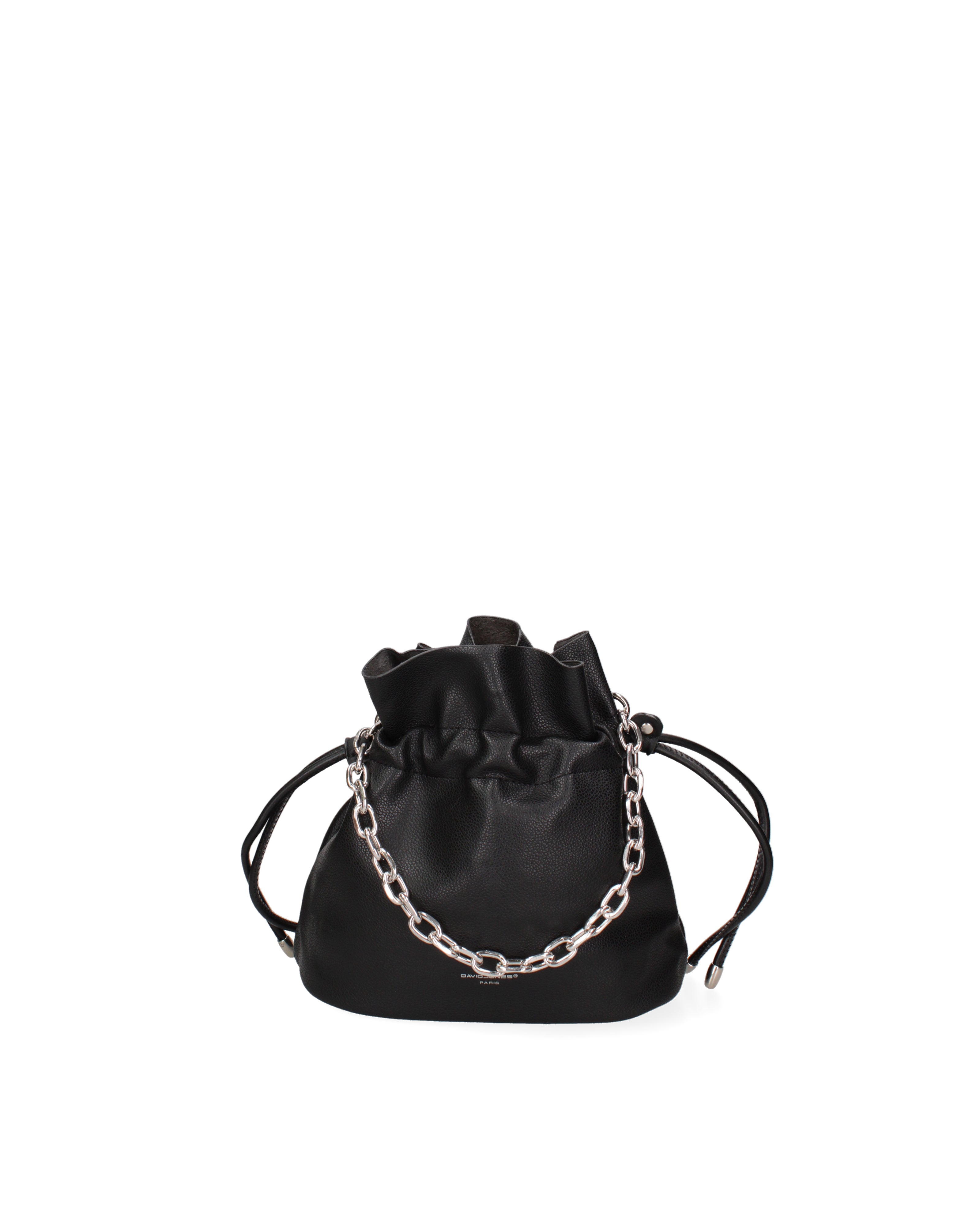 Borsa a secchiello da donna 100% PVC F6717-1-BLACK David Jones