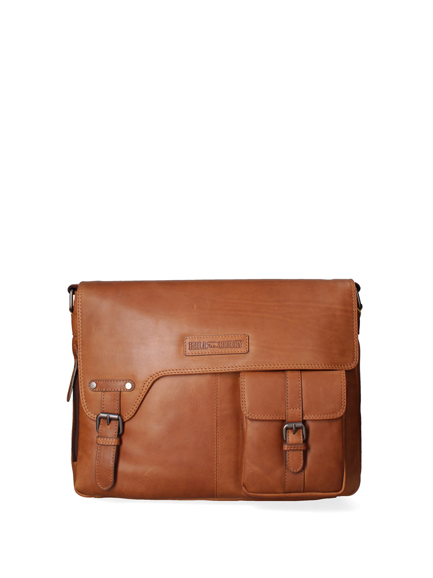 Borsa a tracolla da uomo 100% vera pelle HILB-3173-CUOIO Hill Burry