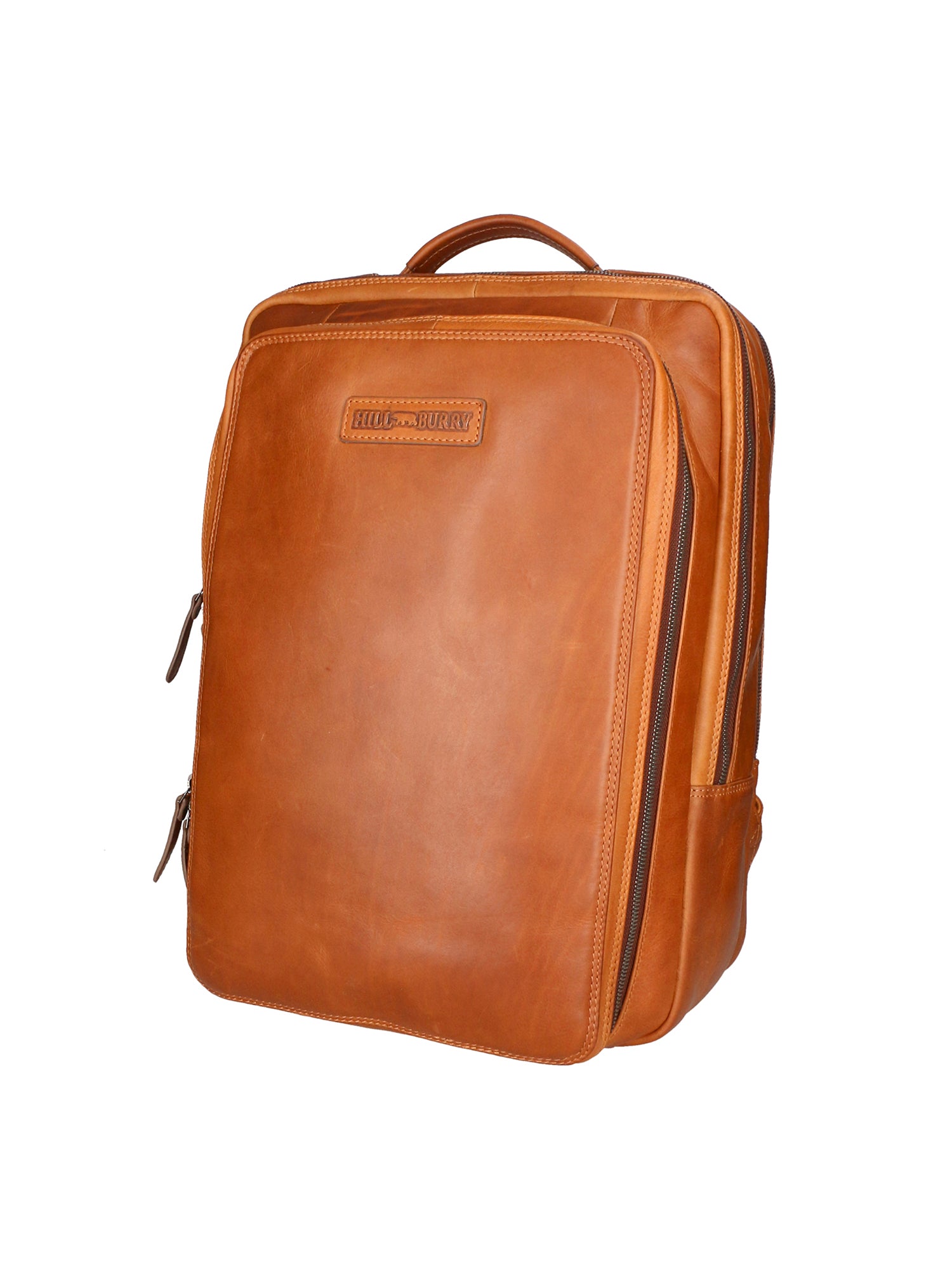 Zaino da uomo in vera pelle RFID HILB-3365-CUOIO Hill Burry