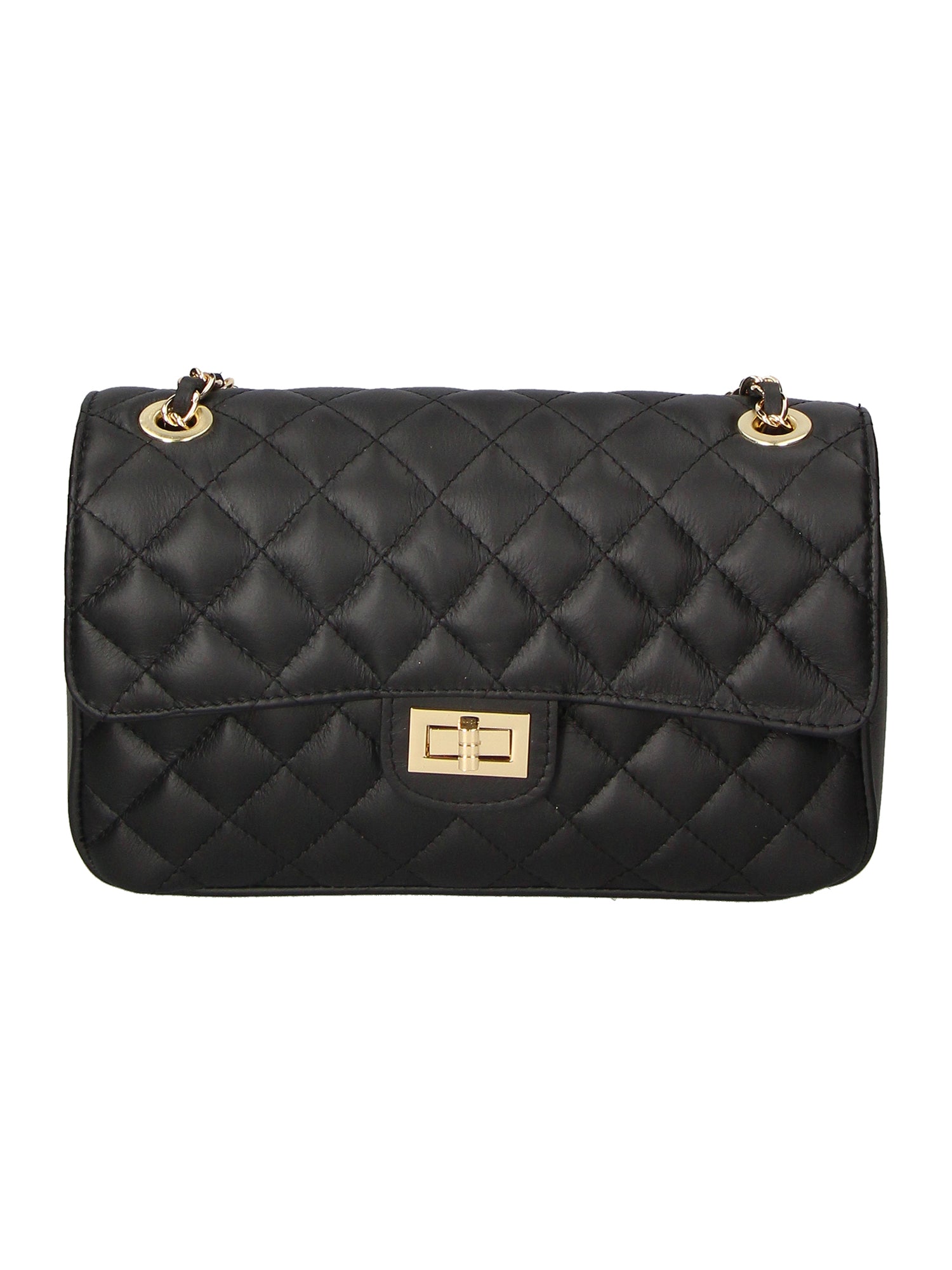 Clizia Borsa a spalla da donna Vera pelle 6078-NERO BLACK Gave Lux