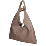 Borsa a spalla da donna 100% vera pelle 07156-D40 TAUPE Viola Castellani