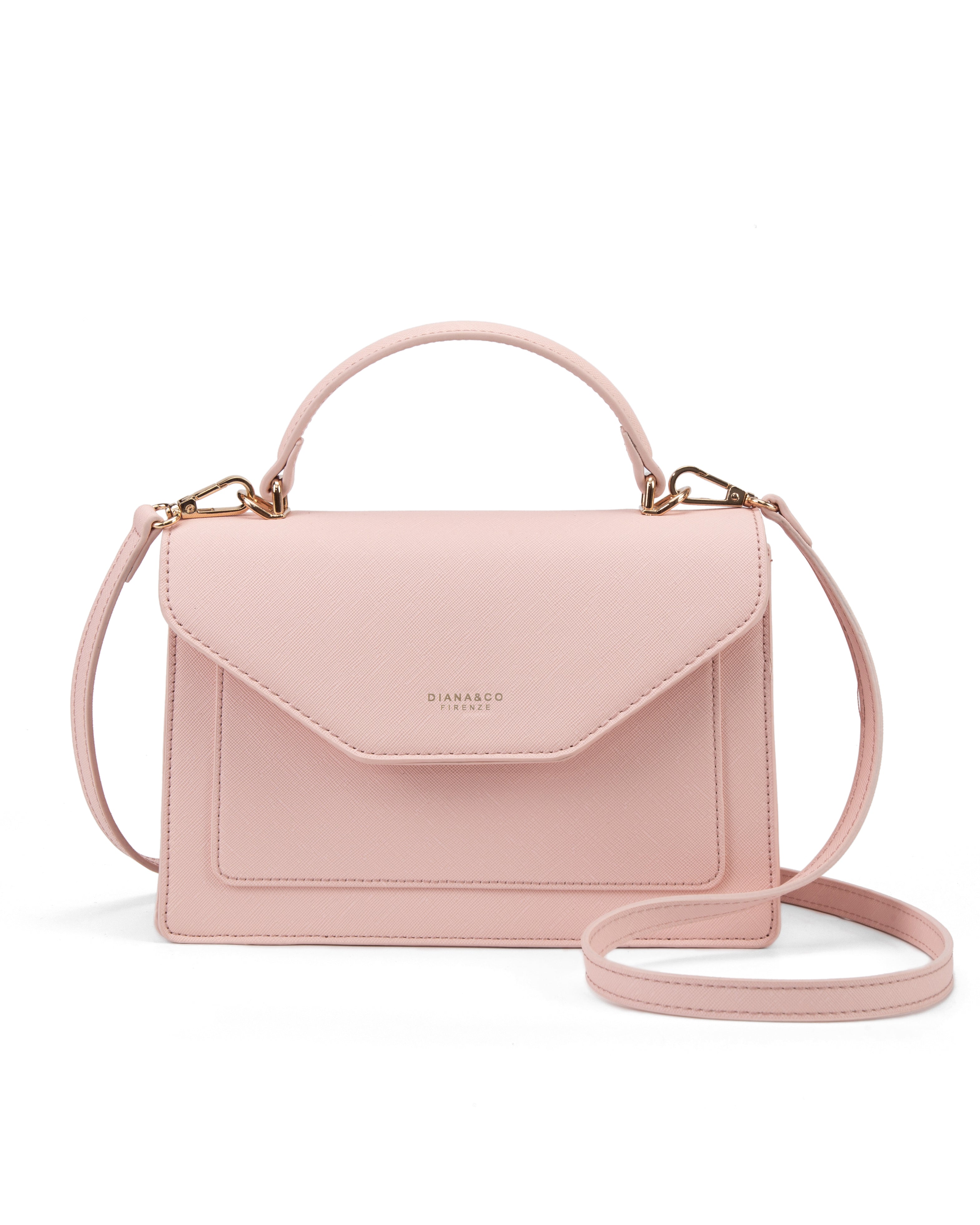 Borsa a mano da donna 100% pelle vegana PU 700-2PT-ROSE Diana&co
